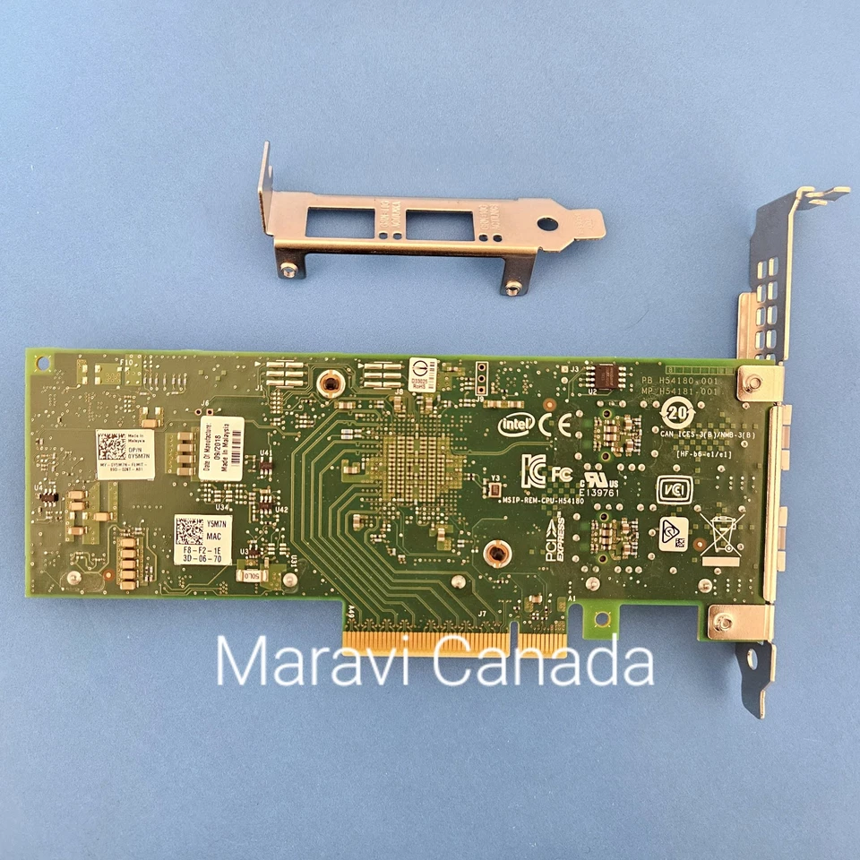 Scheda di rete originale Dell Intel X710-DA2 10 GB doppia 2 porte SFP+ Y5M7N 5N7Y5 - Immagine 2 di 4