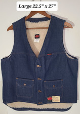 Vintage 80s/90s Wrangler Big Ben Sherpa Lined Denim Men's Vest NWT NOS Made/USA