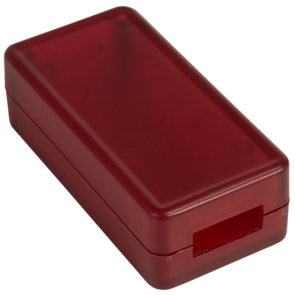 Hammond Miniature Plastic USB Enclosure 50x25x15.5 Transparent Red
