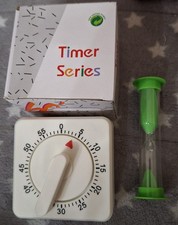 Hand Turn Timer 60 minutes, plus sand 5 minut...