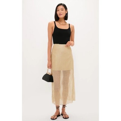 Tuckernuck Gold Metallic Star Lace Eve Skirt Womens NWT