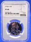 👀1958-P 50C Franklin Half Dollar ~Brilliant Proof Coin~ ✨NGC PF 68 #375