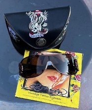 Ed Hardy Vintage Tattoo Eye Wear True Love Sunglasses Glasses Case Cloth EUC
