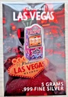 LAS VEGAS 5 GRAM SLOT MACHINE PAINTED .999 SILVER ART BAR