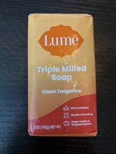 LUME Triple Milled Bar Soap CLEAN TANGERINE Moisturizing Gentle Whole Body 5 Oz