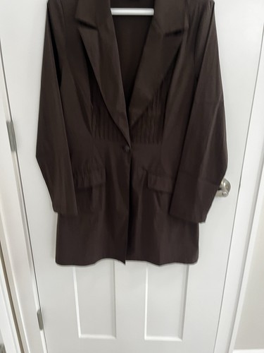 Noel Asmar Executive Lab Coat Size Small Chocolate Brown - Preowned