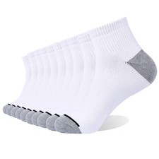 EnerWear 10P Pack Unisex Cotton Moisture Wicking Cushion Ankle Socks 10-13