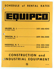 Equipco Construction Industrial Equipment Rental Rates Brochure New Jersey 1972
