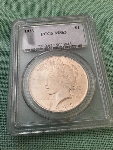 1923 P Philadelphia PEACE SILVER DOLLAR MS63
