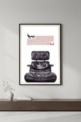 Eames Lounge Chair Vintage Ad Poster - 24x36” 🪑 Premium Matte