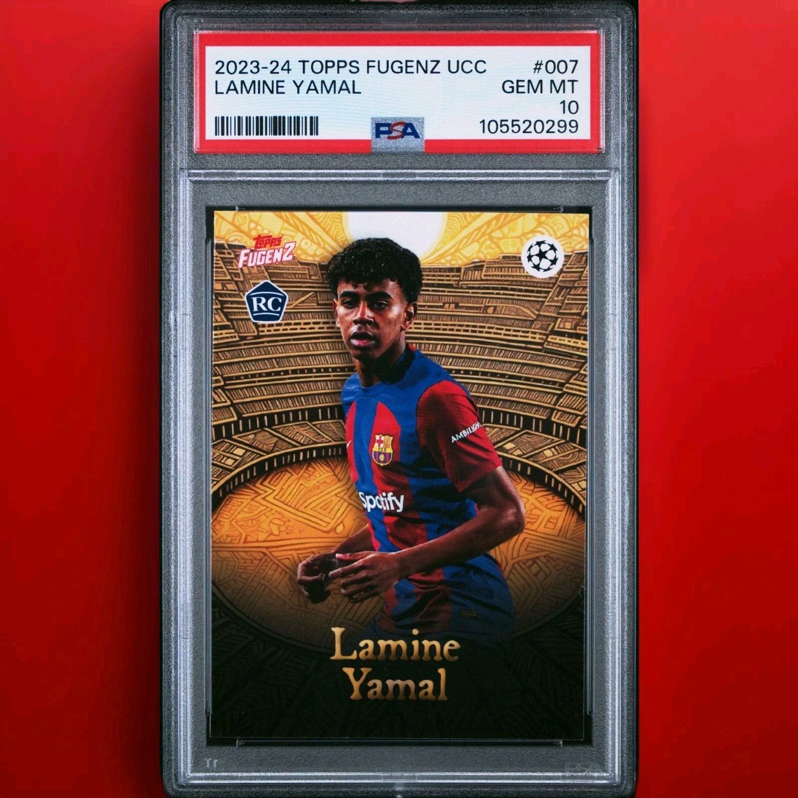 LAMINE YAMAL RC ROOKIE FUGENZ PSA 10 TOP POP 9 ONLY UEFA UCC BARCELONA RARE