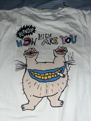 Large 2012 RIPNDIP Ahh! Real Monsters White T Shirt USED/WORN condition