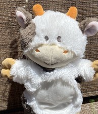 Demdaco Cow Hand Puppet Plush Soft 12" Stuffed Animal Farm Plushy Pretend Play