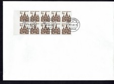 1964 BRD 10er Einheit Mi.Nr. 461 gestempelt auf Schmuckbrief