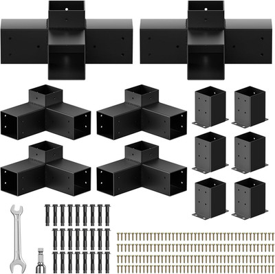 Pergola Kit, Pergola Bracket Kit for 4''X 4'' (Actual 3.5'' X 3.5'') Lumber, DIY Per