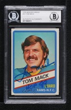 BAS 1976 Wonder Bread All-Star Series Tom Mack #10 Authentic Auto HOF 4f5