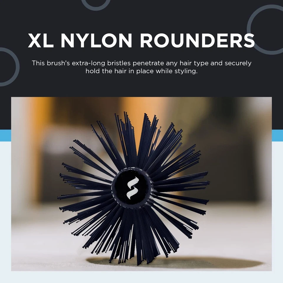 Escova redonda XL com fio duplo, cerdas de náilon - escova redonda para alisamento,  - Imagem 2 de 4