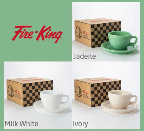 5. Fire-King Extra Heavy Cup & Saucer | Heritage Milk glass Japan Limited