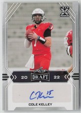 Leaf Draft Cole Kelley 2022 Rookie Autograph RC Football Card BA-CK2 Certified. rookie card picture
