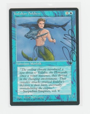 Magic the Gathering ~ Vodalian Soldiers ~ M/NM ~ Fallen Empires Signed by Artist