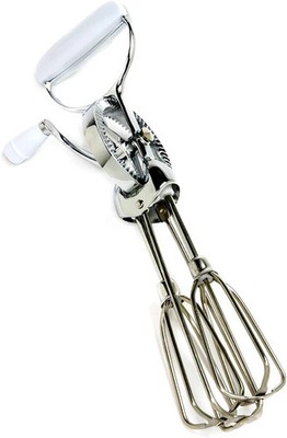 Stainless Steel Egg Beater 12'' Hand Crank Manual Mixer Classic Kitchen Whisk