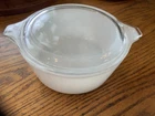 PYREX Ovenware 1 1/2 Pt Covered Round Dish 472 & Lid 470C White Vintage MCM