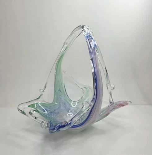 VTG Italian Murano Venetian Art Glass Handmade Starfish Star Shaped 7.5" Basket