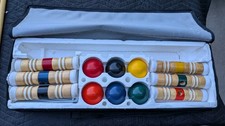 SPORTCRAFT Croquet Set w/ Carrier Case 6 Player Complete Pre-Owned Vintage