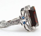 5CT  Fire Garnet 925 Sterling Silver Filigree Ring Sz 8 Z7-3 — photo 3