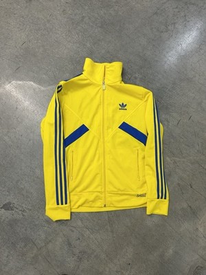 Vintage Adidas Track Jacket Size Large 2008 Yellow Blue Brasil Ordem e Progresso