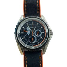 Timex Quartz Watch/Analog/Leather/Blk/Blk/Ss//