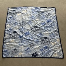 Coach Blue Stage Coach Stagecoach Silk Scarf 28 x 28