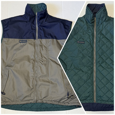 COLUMBIA Microtex - Men's Vintage Reversible  Quilted Vest - Size X-Large - XL