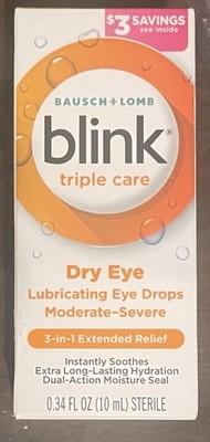 BLINK Triple Care Dry Eye Drops - Hydration Relief Lubricating Soothes EXP 04/27