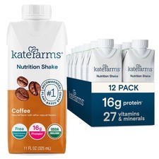 KATE FARMS Organic Nutrition Shake Coffee 16g protein 27 Vitamins Minerals Prote