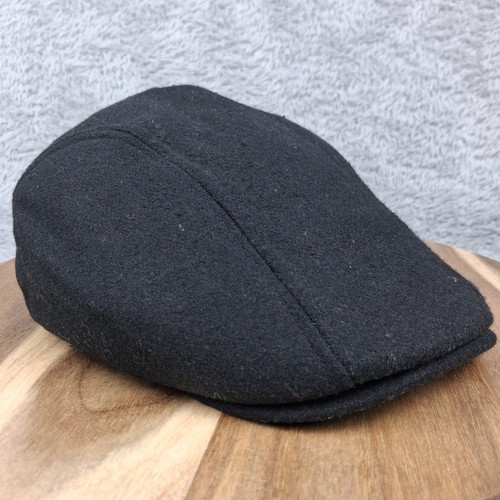 Woolrich Hat Cap Flat Cap Black Newsboy Cabbie Driver Wool Mens