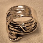 Signed Israel Calla Lily Ring Sterling Silver Woven Band Sz 10 Flower Statement  — photo 8