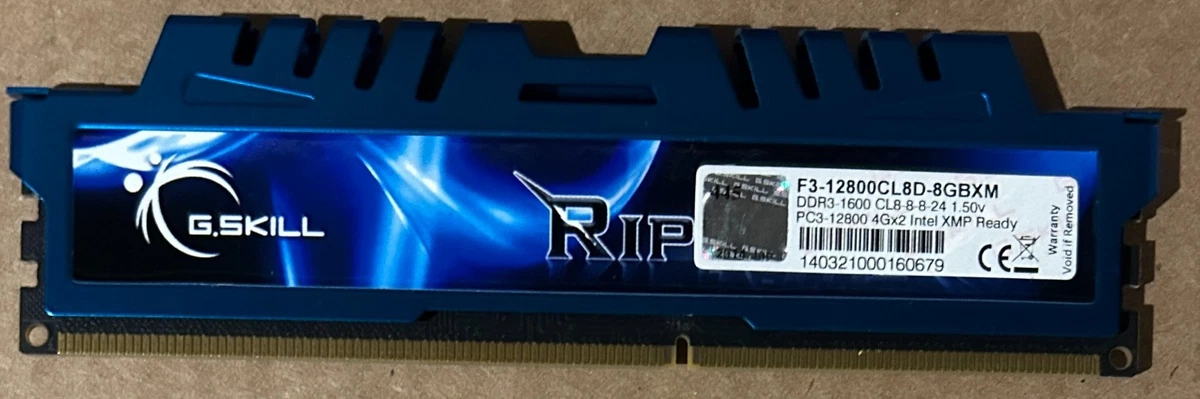 Mémoire RAM G.Skill Ripjaws X DDR3 1600 PC3-12800 8 Go CL9