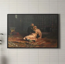 Ivan the Terrible and His Son Ivan by Ilya Replin Canvas/Poster Wall Art