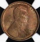 1909 VDB LINCOLN WHEAT CENT NGC MS 63 RB OBVERSE IS DEEPER CHERRY RED AND LIGHT