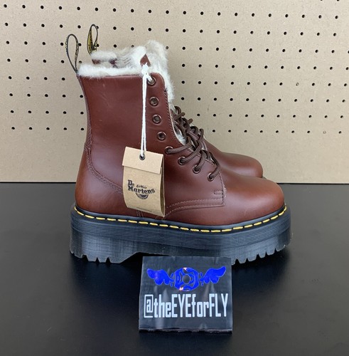 Dr. Doc Martens Jadon Faux Fur Lined Brown Leather Platform Boots Women's  Size 6 | eBay