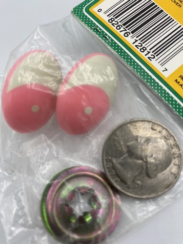 Vintage rosa komische Augen 30 M/M Puppenherstellung Plüschtier Ersatz - Bild 4 von 4
