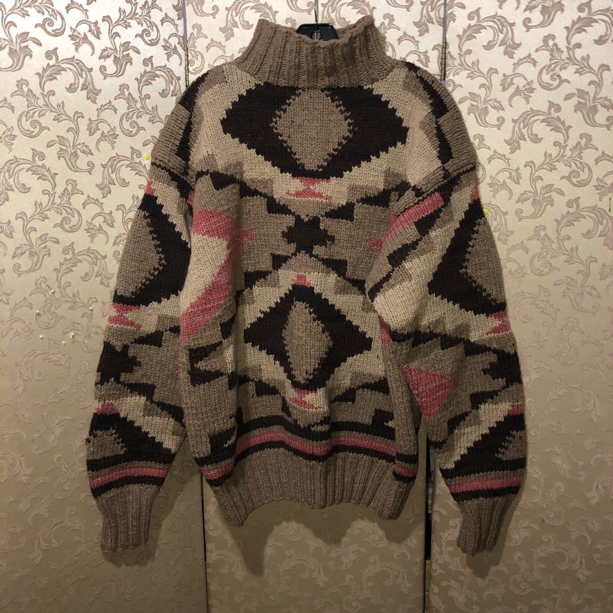 Ralph Lauren Polo Country RARE Brown Pink Indian Santa Fe Hand