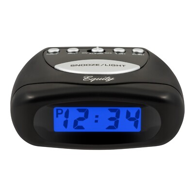 31003 Equity by La Crosse Digital Alarm Clock Black Case with LCD