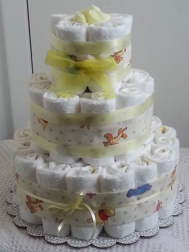 pooh diaper cake