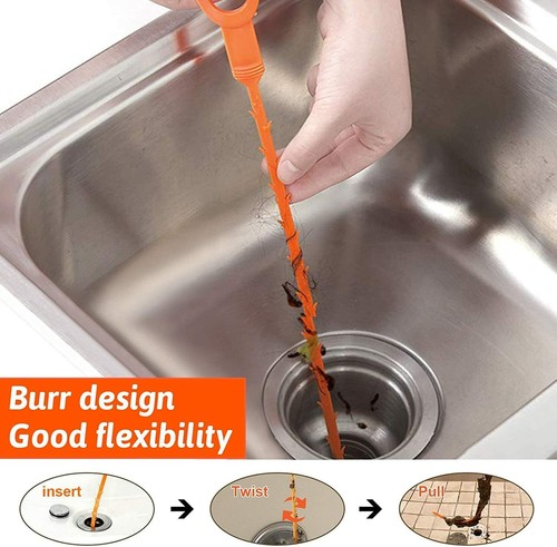 Vastar 3 Pack 19.6 Inch Drain Snake Hair Drain Clog Remover Cleaning Tool NEW TA - Picture 5 of 6