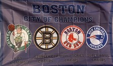 Boston CELTICS PATS BRUINS SOX City Of Champions (4) LOGO Sports Teams 3x5 Flags