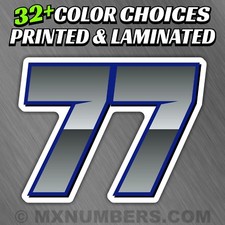 Mx Number Plate Decals Sticker 4 Color Atv Sx Bmx Dirt Bike Kart Motorcycle Race