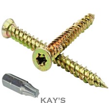 100 WINDOW/DOOR FRAME FIXINGS, SCREW DIRECT TO BRICK/STONE/CONCRETE + COVER CAPS