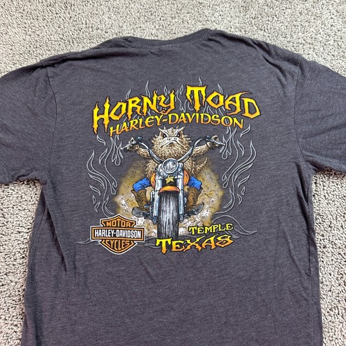 Harley Davidson Shirt Mens Medium Gray Horny Toad Temple Texas Biker READ - Picture 3 of 15